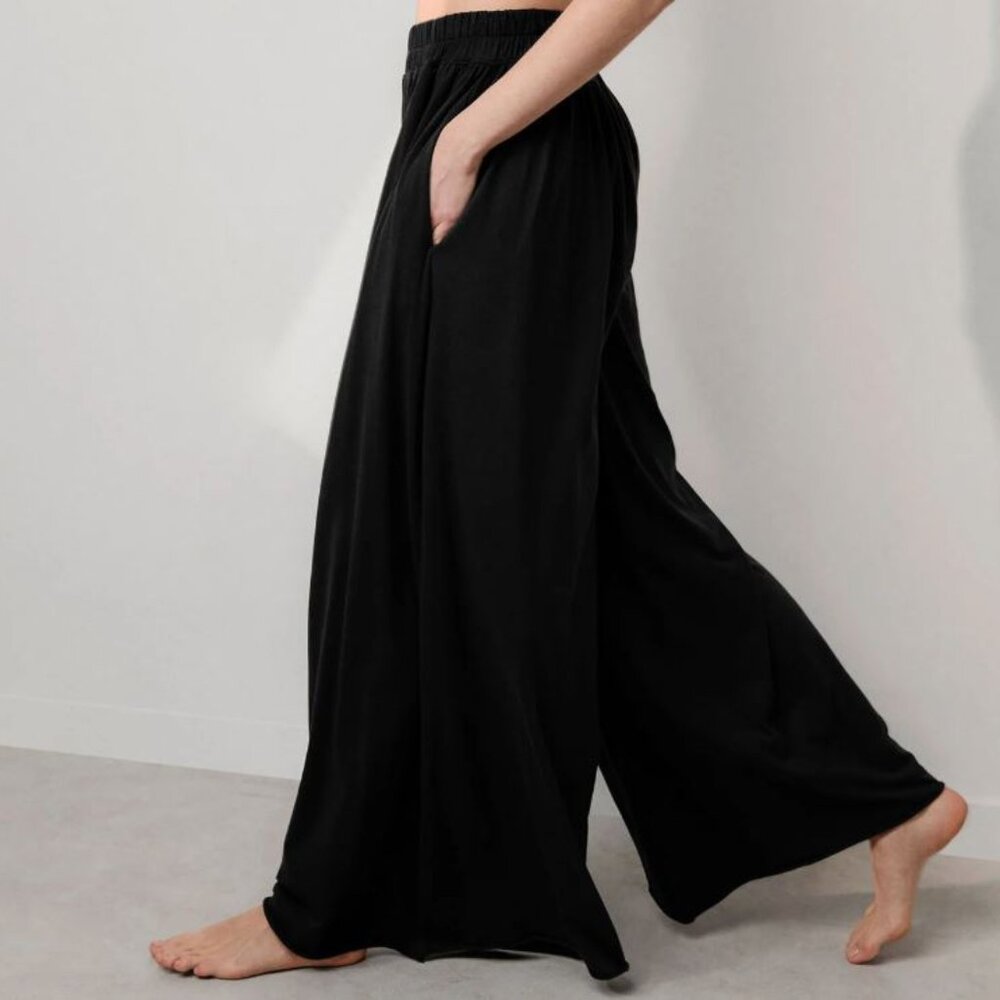 Women's Lunya Organic Pima Black Wide Leg Pant size L - excellent condition